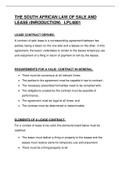 The South African Law of Lease (An introduction)