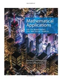 Mathematical Applications for the Management Life and Social Sciences 12th Edition Harshbarger Solutions Manual