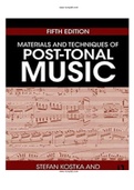 Materials and Techniques of Post Tonal Music 5th Edition Kostka Solutions Manual