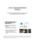  DISTINCTIO Using Social Media in Business Unit 3 Assignment 1 