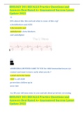 BIOLOGY 201 RECALLS Practice Questions and Answers Best Rated A&plus; Guaranteed Success Latest Update 2022
