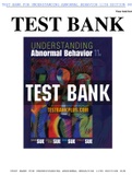 TEST BANK FOR UNDERSTANDING ABNORMAL BEHAVIOR 11TH EDITION BY SUE
