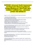 NURS550&colon; Advanced Health Assessment and Diagnostic Reasoning Week &num;1 Guided Reading ALL SOLUTION 100&percnt; CORRECT SPRING FALL -2022&sol;2023 LATEST AID GRADE A&plus;