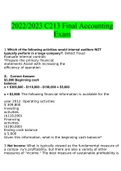 WGU C213 Final Exam Accounting for Decision Makers Questions and Answers (2022/2023) (Verified Answers)