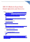 NR 511 Midterm Exam Study Guide (Question and Answers) latest exams