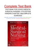 TEST BANK FOR LEWIS&rsquo;S MEDICAL SURGICAL NURSING 11TH EDITION HARDING CHAPTER 168&vert;COMPLETE GUIDE2022