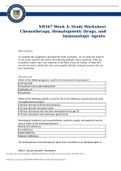 NR 567 Week 4 Study Worksheet&semi; Chemotherapy&comma; Hematopoietic Drugs&comma; and Immunological Agents