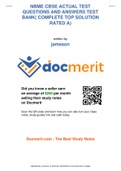 NBME CBSE ACTUAL TEST QUESTIONS AND ANSWERS TEST BANK&lpar; COMPLETE TOP SOLUTION RATED A&rpar; 
