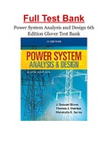 Power System Analysis and Design 6th Edition Glover Test Bank