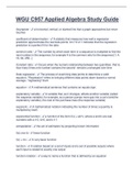 WGU C957 Applied Algebra Study Guide&period;
