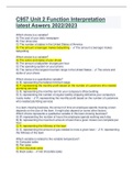 C957 Unit 2 Function Interpretation latest Aswers 2022&period;