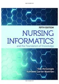 Nursing Informatics and the Foundation of Knowledge 5th Edition McGonigle Test Bank