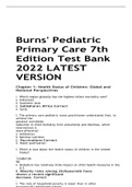 100% VERIFIED Burns' Pediatric Primary Care 7th Edition Test Bank 2022 LATEST VERSION