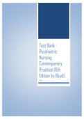 Exam (elaborations) Test Bank - Psychiatric Nursing: Contemporary Practice (6th Edition by Boyd)