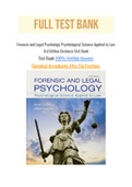 Forensic and Legal Psychology Psychological Science Applied to Law 3rd Edition Costanzo Test Bank