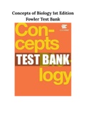 Concepts of Biology 1st Edition Fowler Test Bank