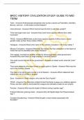 BRCC HISTORY CIVILIZATION STUDY GUIDE TO MID TERM