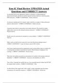 Ems IC Final Review UPDATED Actual  Questions and CORRECT Answers