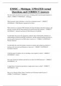 EMSIC &ndash; Michigan UPDATED Actual  Questions and CORRECT Answers