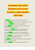 Freshwater Quiz 2024 &vert; Questions and Correct Answers &vert; Latest Update &vert; 100&percnt; Pass