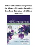 Lehne’s Pharmacotherapeutics for Advanced Practice Providers Burchum Rosenthal 1st Edition Test Bank