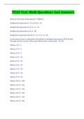 TEAS Test&colon; Math Questions And Answers Latest Update 2022 With Complete Top Solution&period; Download