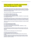 C430 Healthcare Quality Improvement and Risk Management - WGU
