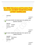 Hsc MISC Structure and Function Final Exam Q & AS BEST EXAM SOLUTION LATEST DOWNLOAD