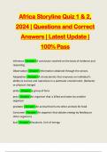 Africa Storyline Quiz 1 & 2&comma; 2024 &vert; Questions and Correct Answers &vert; Latest Update &vert; 100&percnt; Pass