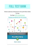 Effective Leadership and Management in Nursing 9th Edition Sullivan Test Bank