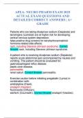 APEA- NEURO PHARM EXAM 2025 ACTUAL EXAM QUESTIONS AND DETAILED CORRECT ANSWERS &vert; A&plus; GRADE