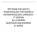 TEST BANK FOR ADAM’S PHARMACOLOGY FOR NURSES A PATHOPHYSIOLOGIC APPROACH, 5TH EDITION ALL CHAPTERS