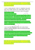 2022 NR 222 VATI Mental Health VATI Greenlight STUDY SET Questions and Answers correct&sol;verified Guaranteed success