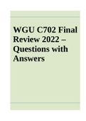 WGU C702 Final Review 2022 &ndash; Questions with Answers
