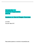 Introduction to Industrial Organization, 2nd Ed Solutions to End-of-Chapter Exercises