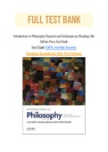 Introduction to Philosophy Classical and Contemporary Readings 8th Edition Perry Test Bank