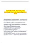  Virginia Pesticide Technician Exam Questions And Answers Latest Top Score 2024&period;