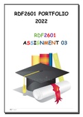 RDF2601 ASSIGNMENT 3 (PORTFOLIO) 2022