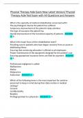 Physical Therapy Aide Exam New Latest Version&sol; Physical  Therapy Aide Test Exam with All Questions and Answers