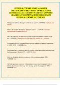 SUFFOLK COUNTY FOOD MANAGER  CERTIFICATION TEST WITH 200 REAL EXAM  QUESTIONS AND CORRECT VERIFIED ANSWERS  GRADED A&sol; FOOD MANAGER COURSE EXAM  SUFFOLK COUNTY LATEST 2025