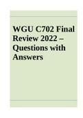 WGU C702 Final Review 2022 – Questions with Answers