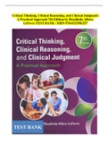 Test Bank For Critical Thinking&comma; Clinical Reasoning&comma; and Clinical Judgment A Practical Approach 7th Edition by Rosalinda Alfaro-LeFevre