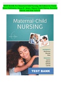 TEST BANK For Maternal-Child Nursing, 6th Edition by Emily Slone McKinney, Susan R. James, Sharon Smith Murray, Kristine Nelson, and Jean Ashwillm
