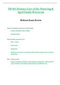 Midterm Exam Review - NR601 / NR 601 (Latest 2022 / 2023) : Primary Care of the Maturing & Aged Family Practicum - Chamberlain