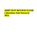 AHIP TEST REVIEW EXAM ( Questions And Answers) 2022.