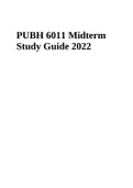 PUBH 6011 Midterm Study Guide 2022.