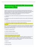 Pharmacology NCLEX-PN &lpar;Answered September 2022&rpar;