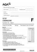 AQA GCSE  CHEMISTRY  Foundation Tier    Paper 2 8462&sol;2F  JUNE 2024