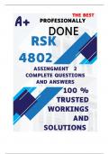 RSK4802 Assignment 2 &lpar;COMPLETE ANSWERS&rpar; 2 2024 - DUE 28 October 2024