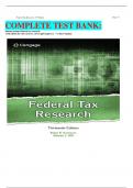 COMPLETE TEST BANK&colon; solution manual federal tax research  13th edition by roby sawyers&comma; steven gill chapters 1 &ndash; 13 latest Update&period;